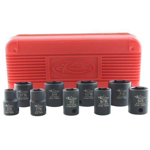 KTI-32100 K Tool International Soc Set Imp 3/8" Dr Standard 9 Pc.