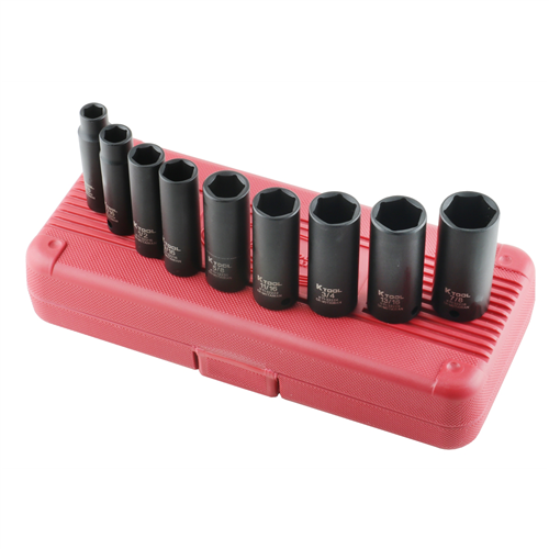 KTI-32200 K Tool International Soc Set Imp 3/8" Dr Deep 9 Pc.