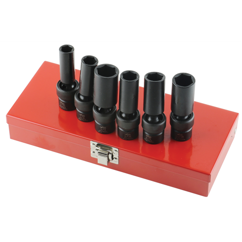 KTI-32400 K Tool International Soc Set Imp Flex 3/8" Dr 6 Pc.