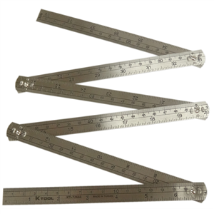 KTI72644 K Tool International Steel Folding Rule 3' Length