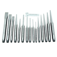 KTI-72901 K Tool International Punch & Chisel Set 15 Pc. In Plastic Tray
