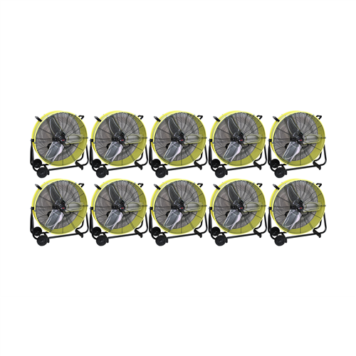 KTI77740-PL10 K Tool International 24" Direct Drive Tilting Industrial Drum Fan, Safety Yellow (Pallet Of 10)