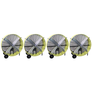 KTI77743-PL4 K Tool International 42" Belt Drive Industrial Drum Fan, Safety Yellow (Pallet Of 4)