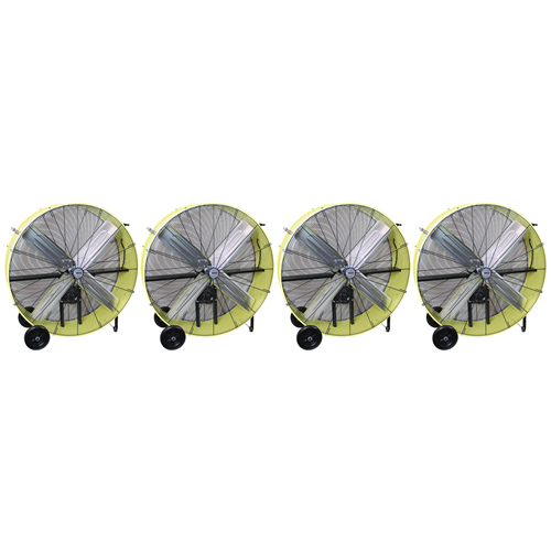 KTI77743-PL4 K Tool International 42" Belt Drive Industrial Drum Fan, Safety Yellow (Pallet Of 4)
