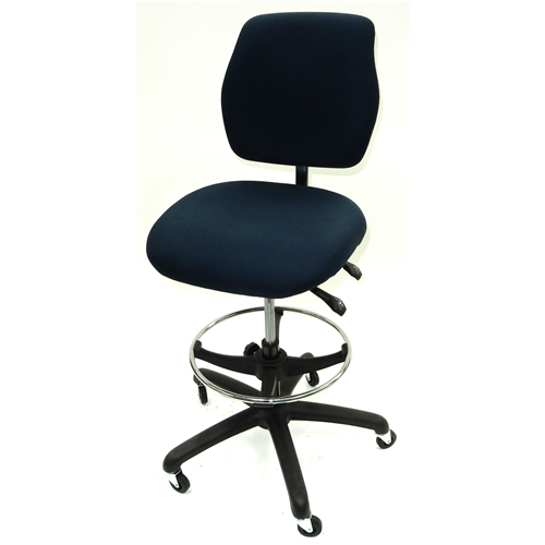 1010552 Shopsol Workbench Chair, Upholstered-Blue, Deluxe Control