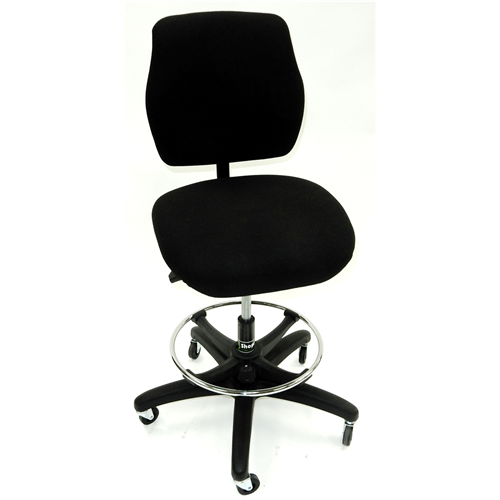 1010555 Shopsol Workbench Chair, Upholstered-Black, Simple Control