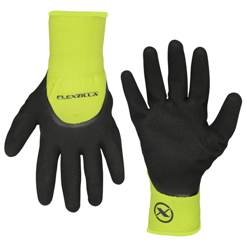 GC180XL Legacy Manufacturing Flexzilla&Reg; 3/4 Nitrile Dip Winter Gloves, Black/Zillagreen, Xl