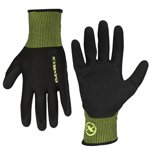 GC220L Legacy Manufacturing Flexzilla&Reg; Foam Latex Dip Gloves, Black, L