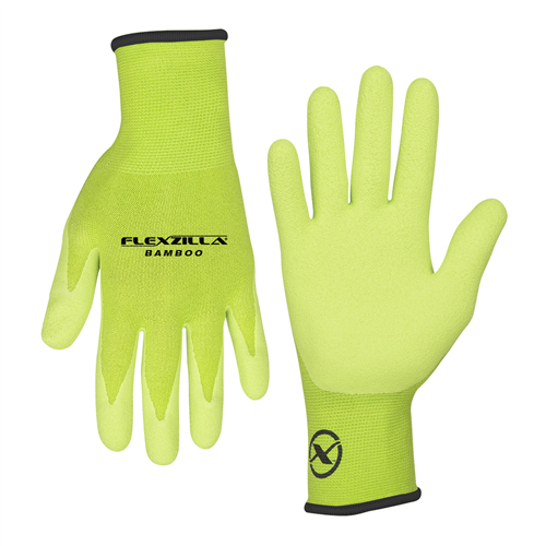 GC290L Legacy Manufacturing Flexzilla&Reg; Bamboo Crinkle Latex Dip Gloves, Zillagreen, For Women, L