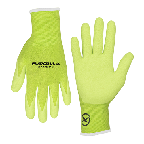GC290M Legacy Manufacturing Flexzilla&Reg; Bamboo Crinkle Latex Dip Gloves, Zillagreen, For Women, M