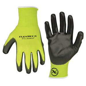 GC300M Legacy Manufacturing Flexzilla&Reg; Zillagrip Polyurethane Dip Gloves, Black/Zillagreen, M