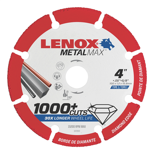 1972919 Lenox Tools Lenox Diam Cutoff Wheel Dg 4" X 3/8"