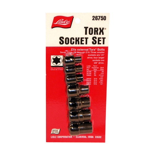 26750 Lisle Socket Torx External Set 8 Pc.