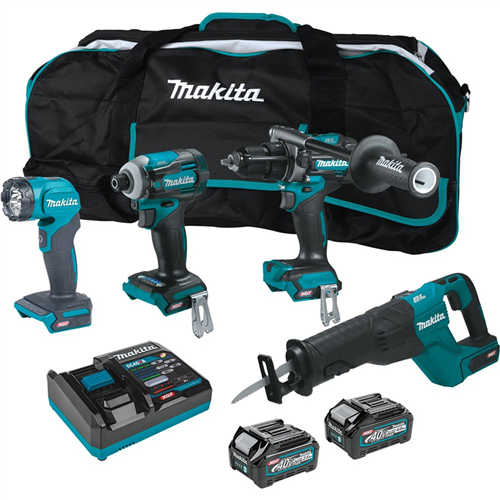 40V max XGT&reg; Brushless Cordless 4 Pc. Combo Kit, GPH01, GDT01, GRJ01, ML001G, bag (2.5Ah/4.0Ah)