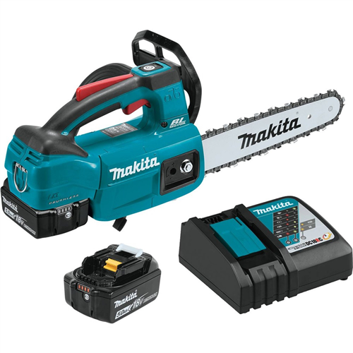 XCU06T Makita 18V Lxt 5.0 Ah Brushless Cordless 10" Top Handle Chain Saw Kit