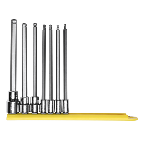 16045 Mayhew Mayhew 7 Pc Long Sae Ball Hex Insert Socket Bit Set