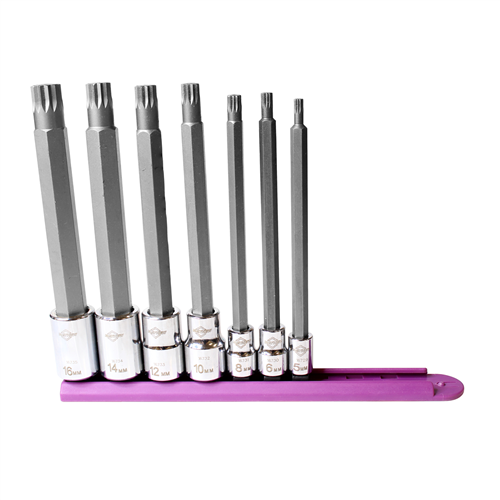 16047 Mayhew Mayhew 7 Pc Long Triple Square Insert Socket Bit Set