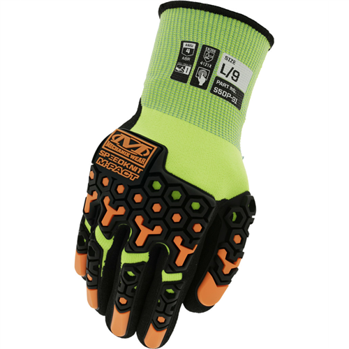 S5DP-91-008 Mechanix Wear Speedknit M-Pact Dipped Nitrile Gen Purp Gloves, Med