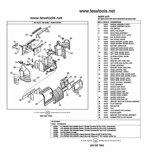 Mr.Heater MH18B Parts and Part List