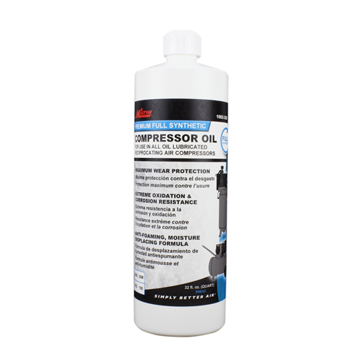 1002-32S Milton Industries Compressor Oil, Synthetic, 32 Oz.