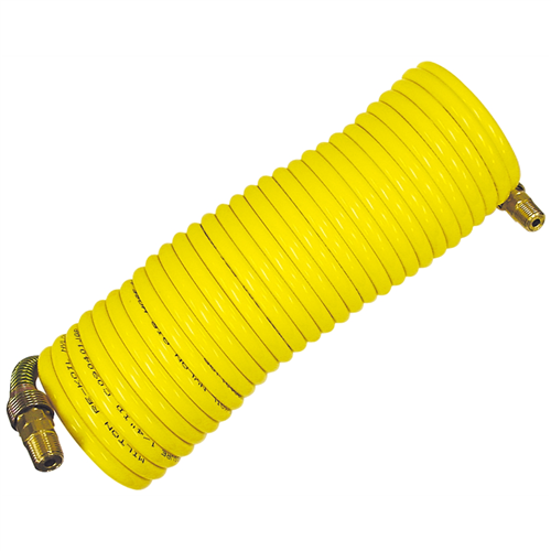 1669 Milton Industries 1/4 In. X 25 Ft. Nylon Re-Koil Air Hose, Yellow