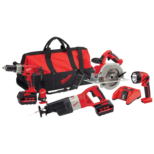 0928-29 Milwaukee Tool V28 Cordless Lith-Ion 4-Pc Combo Kit