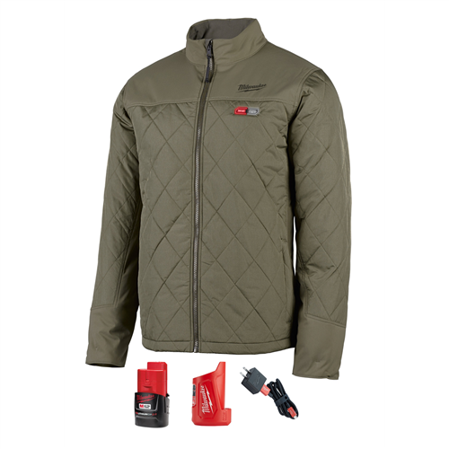 203OG-21S Milwaukee Tool M12 Heated Axis Jacket Kit, Size Small (Olive Green)