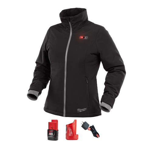 232B-212X Milwaukee Tool 232B-21 M12 Women'S Heated Softshell Jacket 2.0Ah Kit, Black, Size 2X (Black)