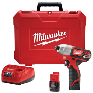 2462-22 Milwaukee Tool M12 1/4" Hex Imp Driver (1) Batt Kit