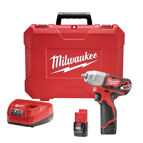 2463-22 Milwaukee Tool M12 3/8" Drive Imp Wrench (2) Batt Kit