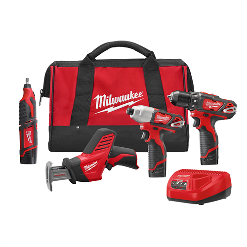 2497-24 Milwaukee Tool M12 4Pc Combo Kit