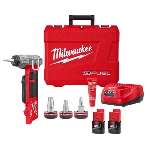 2532-22 Milwaukee Tool M12 Fuel Propex Expander Kit W/ 1/2"-1" Rapid Seal Propex Expander Heads