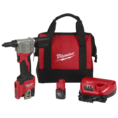 2550-22 Milwaukee Tool M12 Cordless Rivet Tool (2) Batt Kit