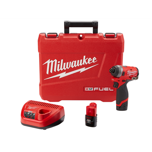 2553-22 Milwaukee Tool M12 Fuel 1/4" Hex Imp Driver (2) Batt Kit