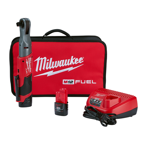 2558-22 Milwaukee Tool M12 Fuel 1/2" Ratchet 2 Battery Kit