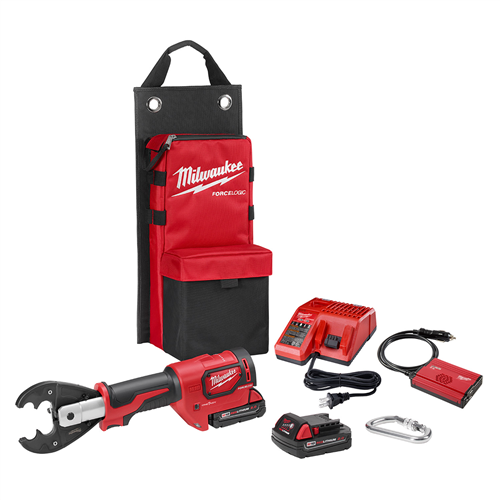 2678-22O Milwaukee Tool M18Force Logic 6T Utility Crimper Kit With D3 Grooves And Fixed O Die
