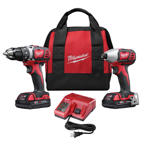 2691-22 Milwaukee Tool 2-Pc M18 Comp Lithium Ion Drill/Driver Imp Wrench Combo (2) Batt Kit