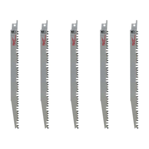 48-00-1301 Milwaukee Tool 5-Pk Of Pruning Sawzall Recip Saw Blades 5 Tpi