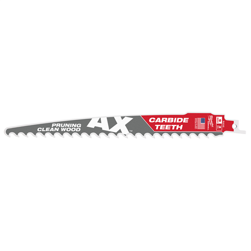48-00-5232 Milwaukee Tool 9" 3 Tpi The Ax With Carbide Teeth For Pruning & Clean Wood Sawzall&Reg; Blade 1Pk