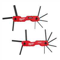 17-Key Folding Hex Key Sets - SAE/Metric