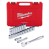 48-22-9410 Milwaukee Tool 22 Pc 1/2 Socket Wrench Set Sae