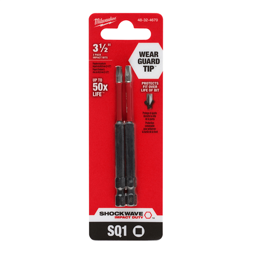 SHOCKWAVE Impact Duty&trade; 3-1/2" SQ1 Bit 2PK