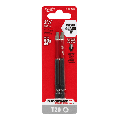 SHOCKWAVE Impact Duty&trade; 3-1/2" T20 Bit 2PK