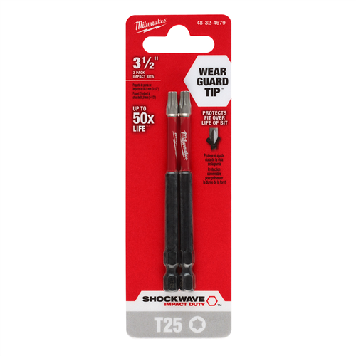 SHOCKWAVE Impact Duty&trade; 3-1/2" T25 Bit 2PK