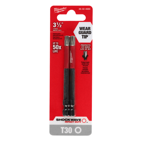 SHOCKWAVE Impact Duty&trade; 3-1/2" T30 Bit 2PK