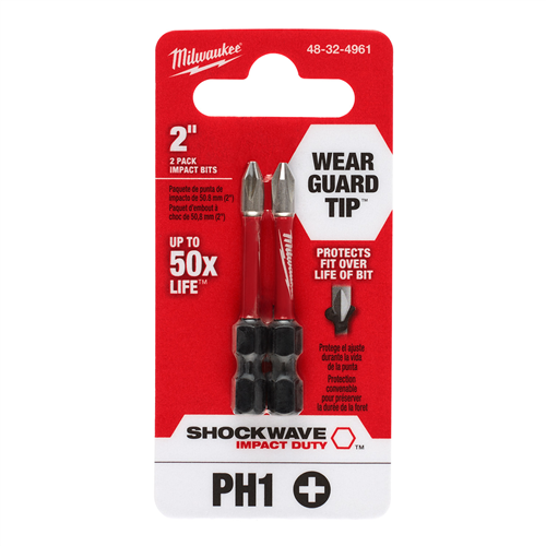 SHOCKWAVE Impact Duty&trade; 2" PH1 Bit 2PK