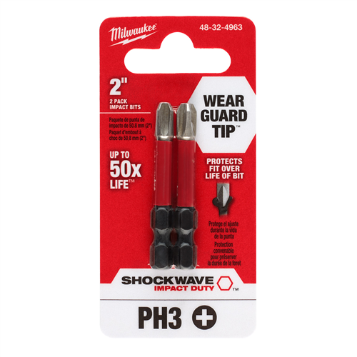 SHOCKWAVE Impact Duty&trade; 2" PH3 Bit 2PK