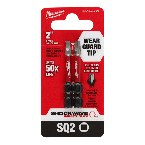 SHOCKWAVE Impact Duty&trade; 2" SQ2" Bit 2PK