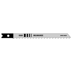 48-42-0500 Milwaukee Tool 4" Gp Jig Saw Blades, 6 Tpi, High Carbon Steel, U-Shank, (5-Pk)