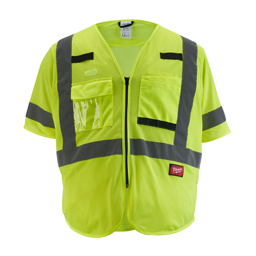 48-73-5133 Milwaukee Tool Class 3 High Visibility Yellow Mesh Safety Vest - 2Xl/3Xl